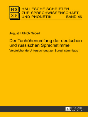 cover image of Der Tonhöhenumfang der deutschen und russischen Sprechstimme